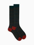 Calze lunghe uomo lana verde fantasia window pane - Gallo 1927 - Official Online Shop
