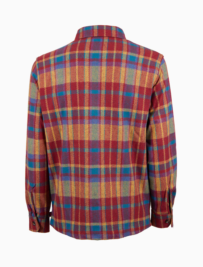 Camicia uomo rossa fantasia tartan diagonale - Gallo 1927 - Official Online Shop