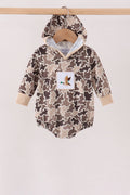 Camouflage duck embroidery hoodie bubble