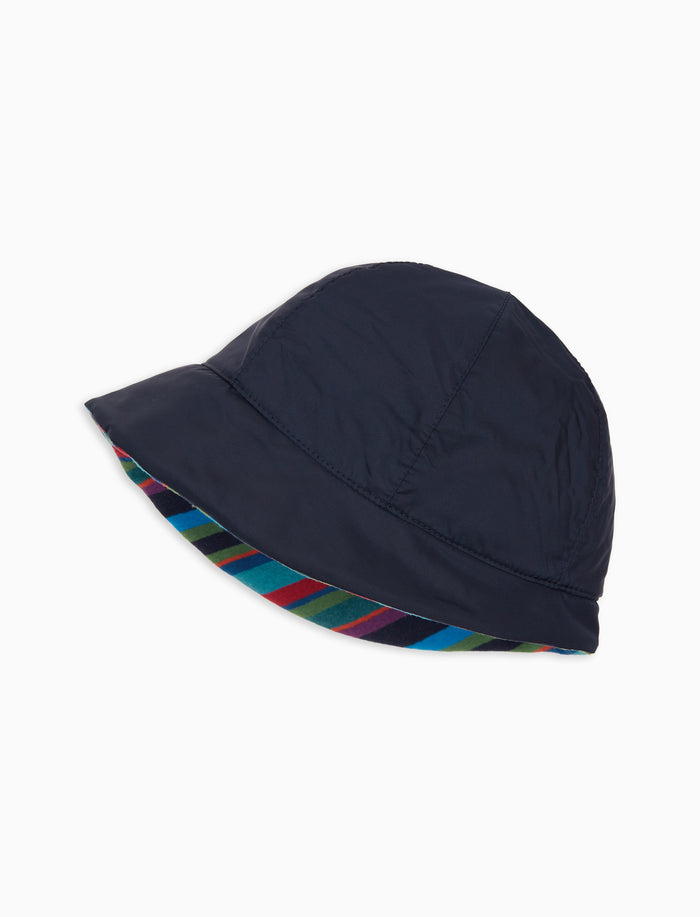 Cappello donna antipioggia blu tinta unita