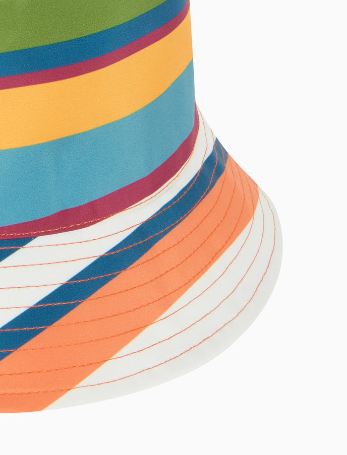 Cappello pioggia unisex righe multicolor bianco - Gallo 1927 - Official Online Shop