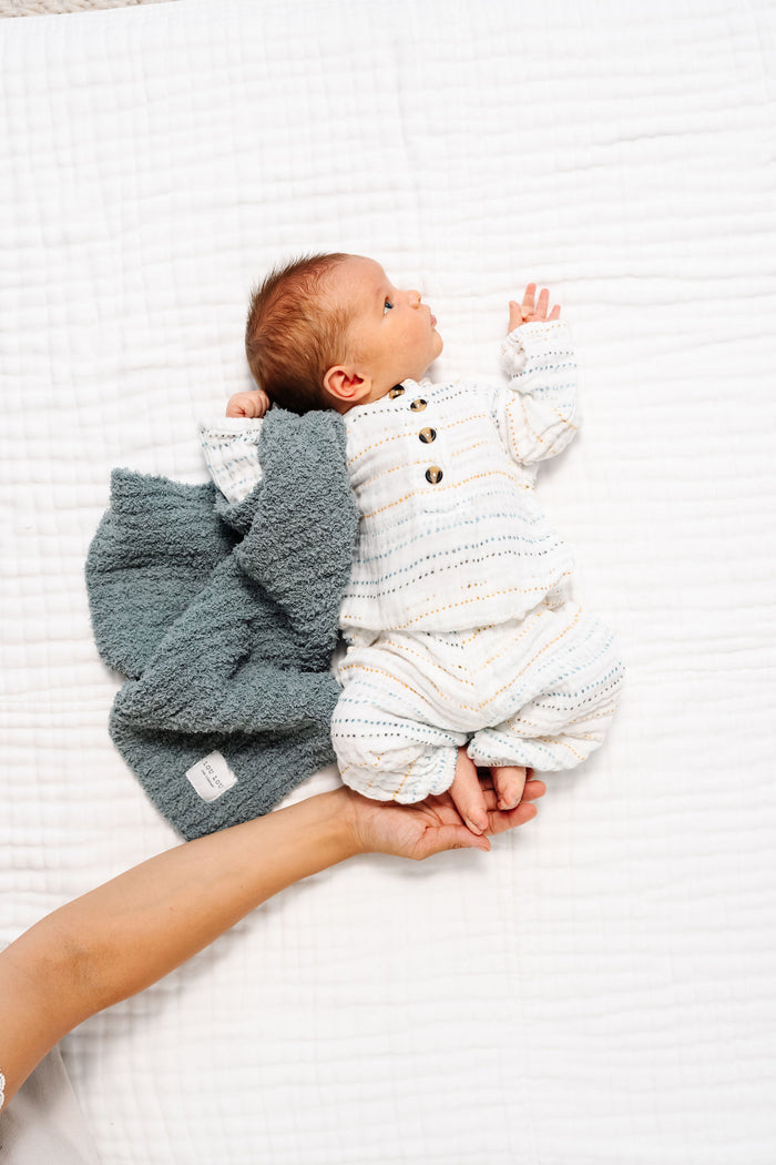 Chenille Blanket - Ocean Blue - Mini/Lovey