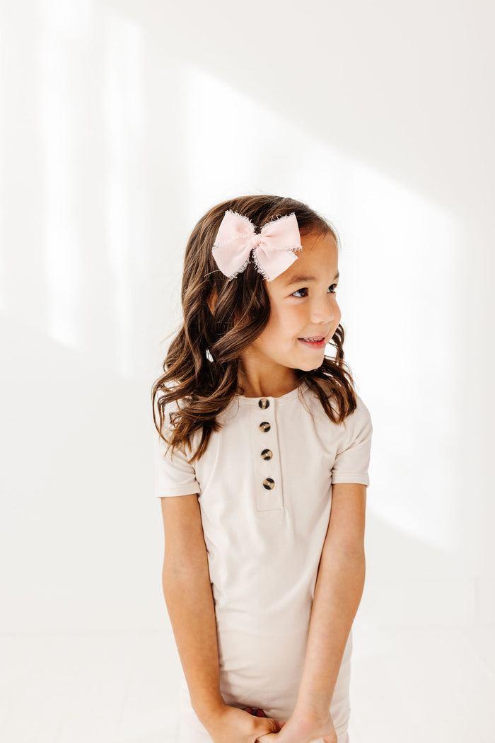 Chiffon Bow - Blush