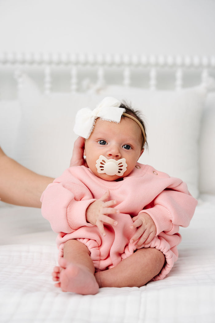 Chiffon Bow - Dove White