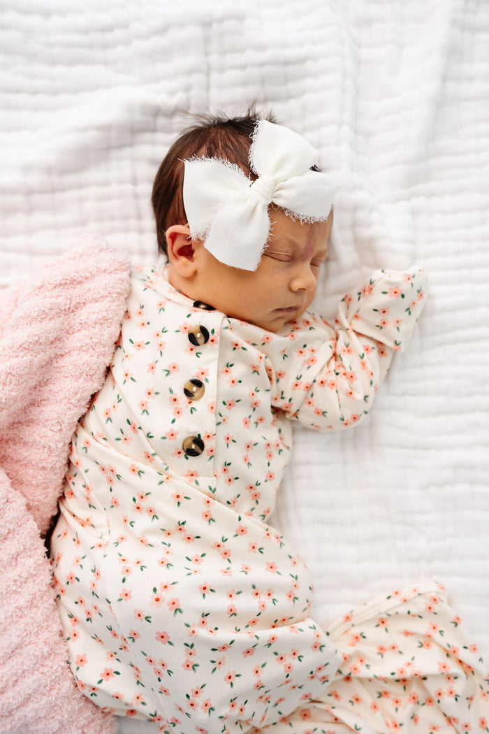 Chiffon Bow - Dove White