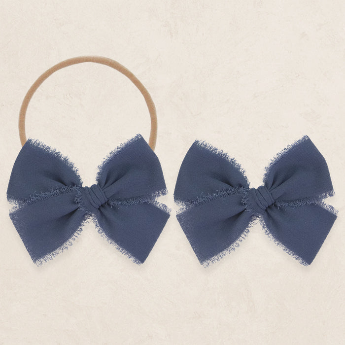 Chiffon Bow - Indigo Blue