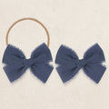 Chiffon Bow - Indigo Blue