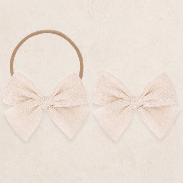 Chiffon Bow - Oat