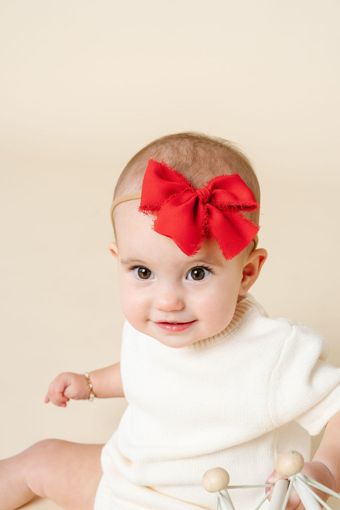 Chiffon Bow - Red