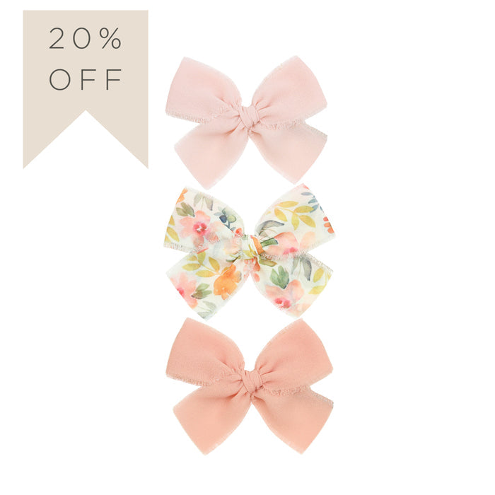 Chiffon Bow 3 Pack: Blush