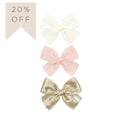 Chiffon Bow 3 Pack: Gold