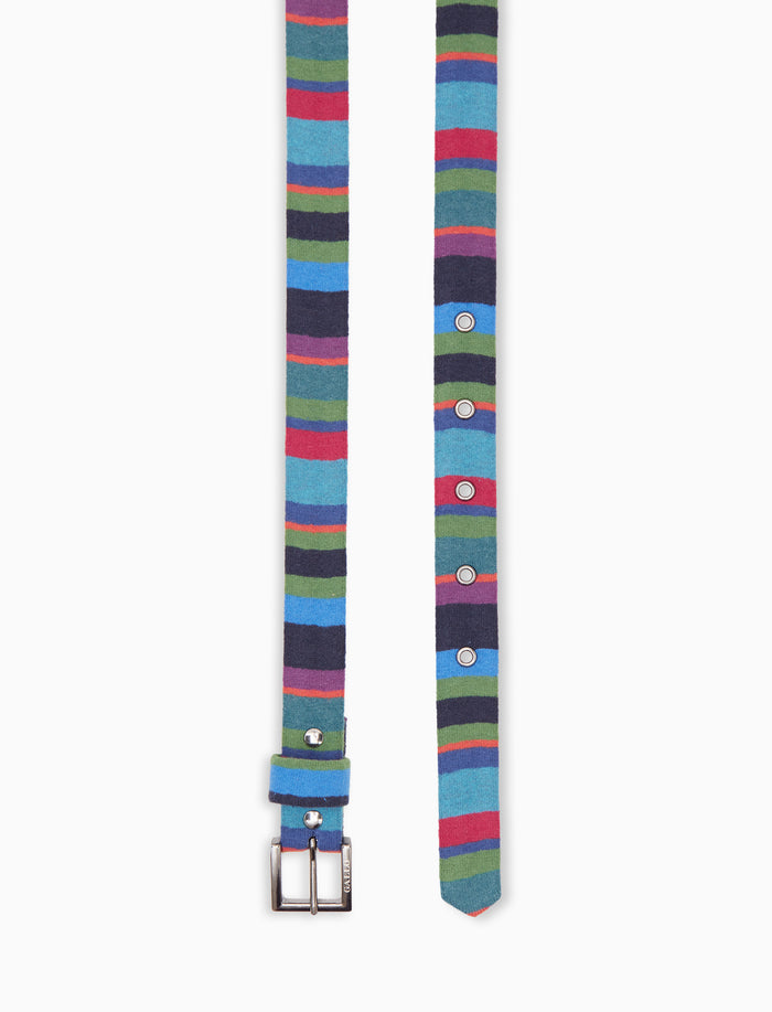 Cintura bassa donna pile blu righe multicolor