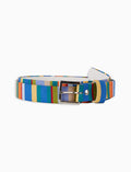 Cintura reversibile donna cotone righe multicolor azzurro - Gallo 1927 - Official Online Shop