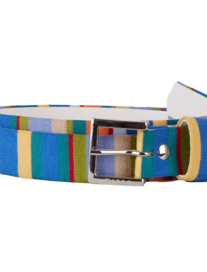 Cintura reversibile donna cotone righe multicolor azzurro - Gallo 1927 - Official Online Shop