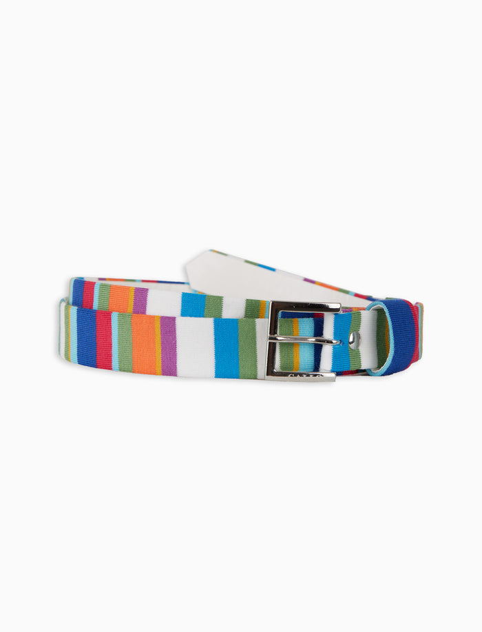 Cintura reversibile donna cotone righe multicolor bianco - Gallo 1927 - Official Online Shop