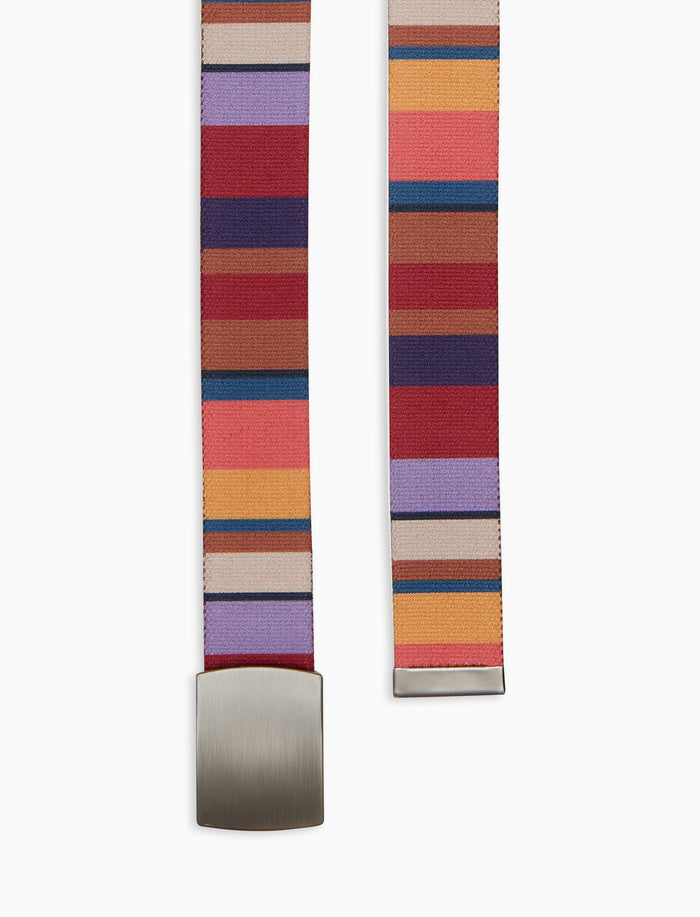 Cintura nastro elastica unisex bordò righe multicolor - Gallo 1927 - Official Online Shop