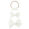 Classic Bow - Ivory Stripe