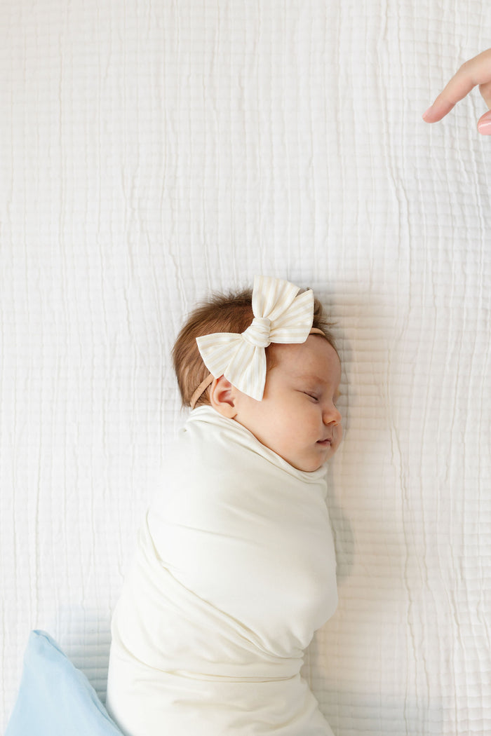 Classic Bow - Ivory Stripe