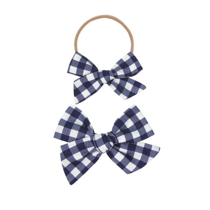 Classic Bow - Navy Gingham