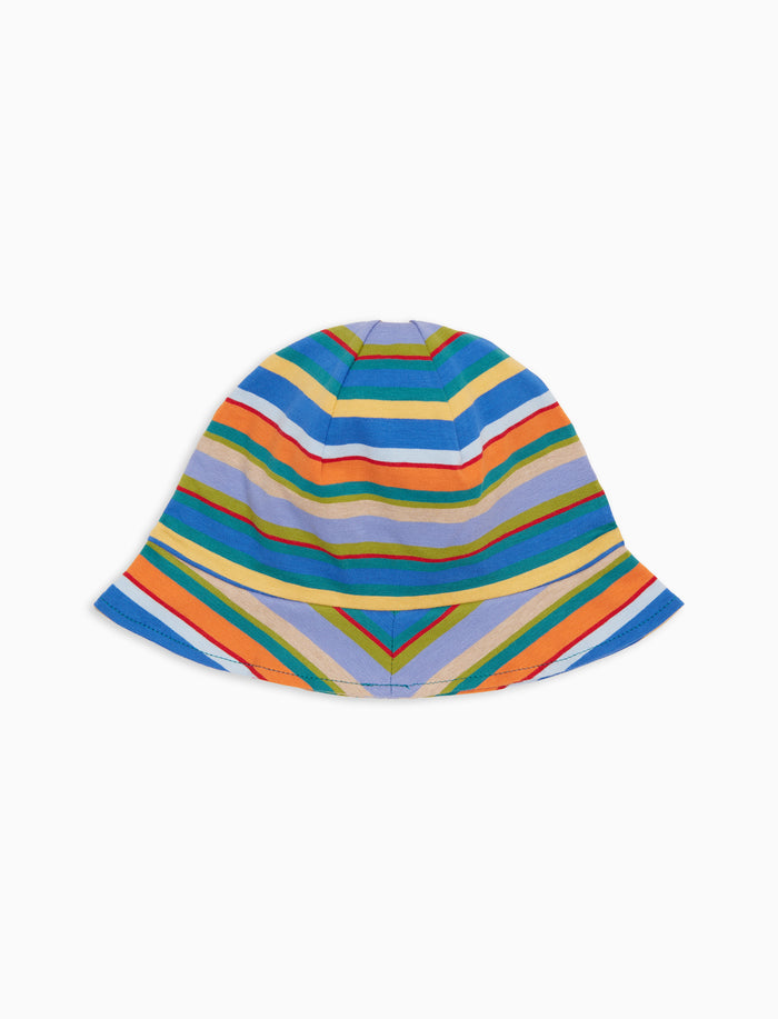 Cloche con tesa bambino cotone righe multicolor azzurro - Gallo 1927 - Official Online Shop