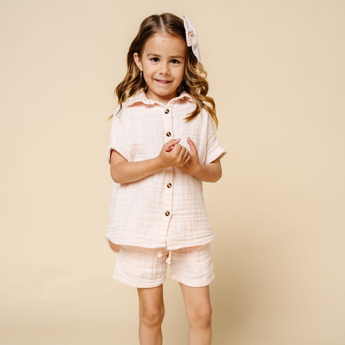 Cloud Muslin™ Shirt + Short Set - Blush
