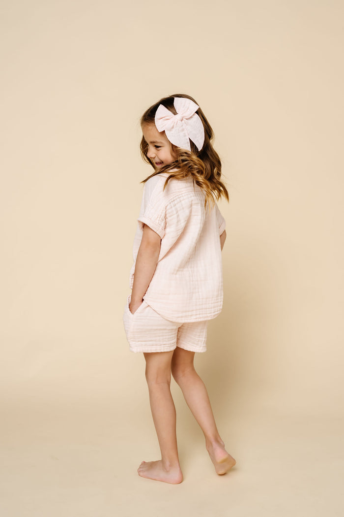 Cloud Muslin™ Shirt + Short Set - Blush