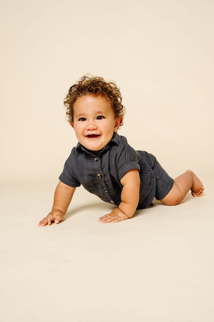 Cloud Muslin™ Shirt + Short Set - Charcoal