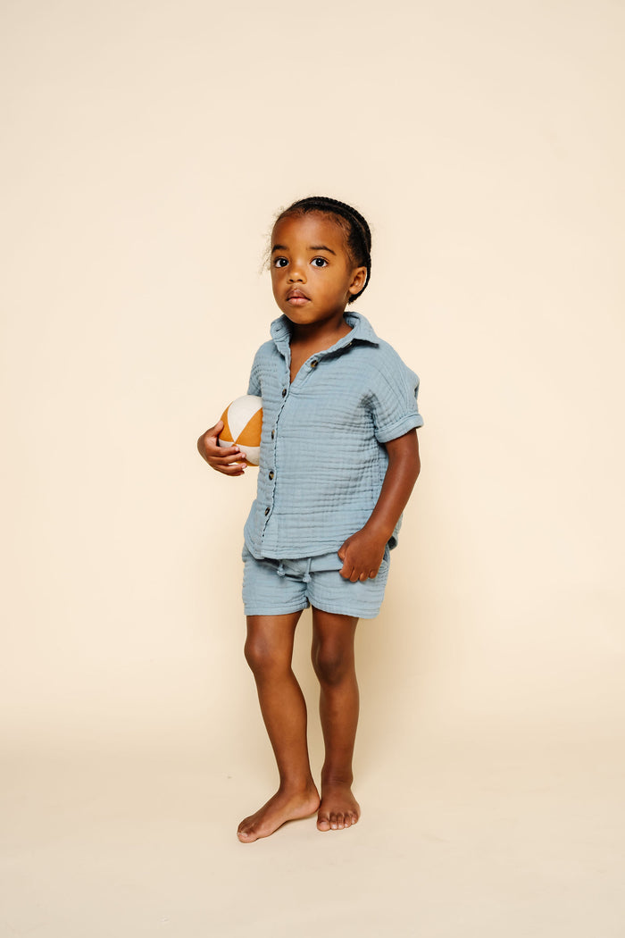 Cloud Muslin™ Shirt + Short Set - Steel