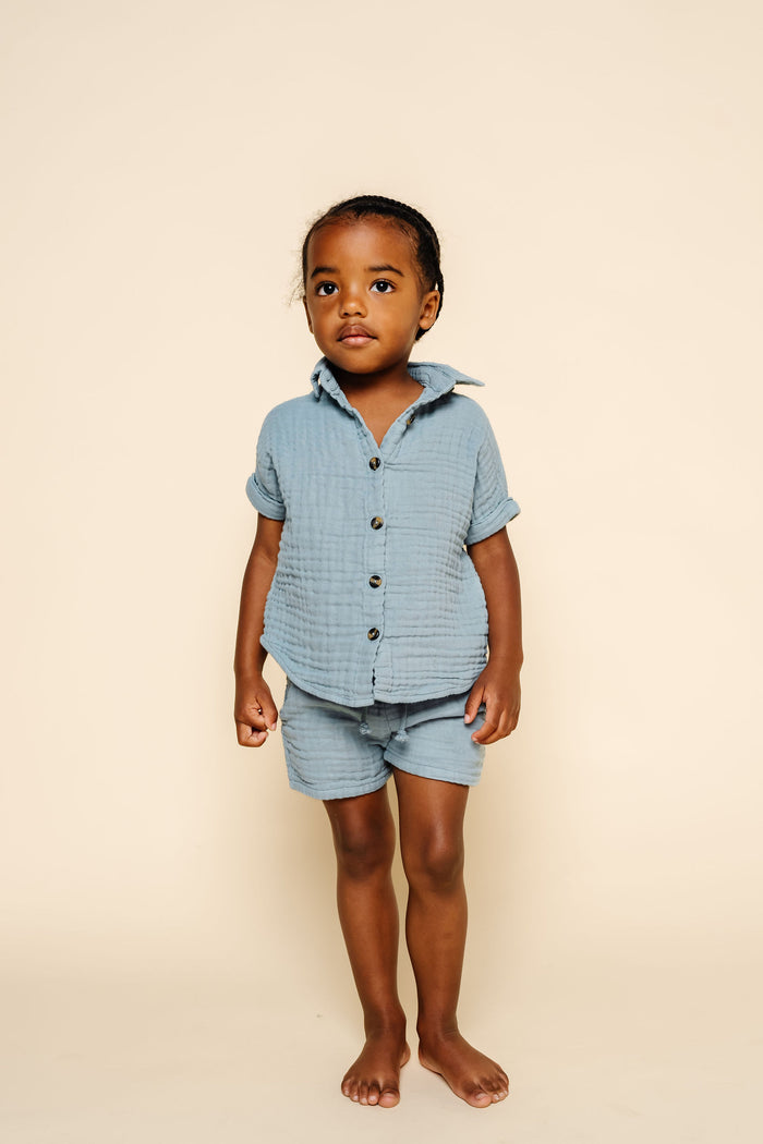 Cloud Muslin™ Shirt + Short Set - Steel