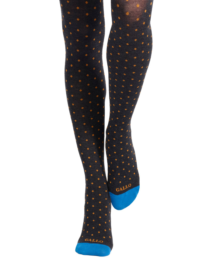 Collant donna cotone grigio fantasia pois - Gallo 1927 - Official Online Shop