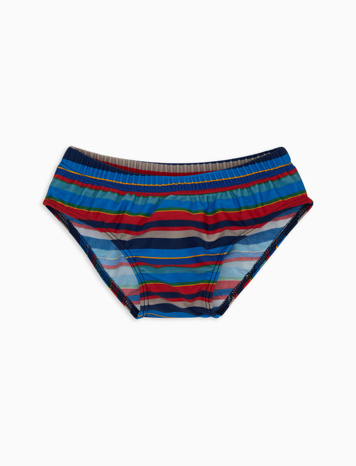 Costume slip bambino righe multicolor blu - Gallo 1927 - Official Online Shop