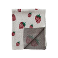 Cotton Knit Baby Blanket with Strawberries
