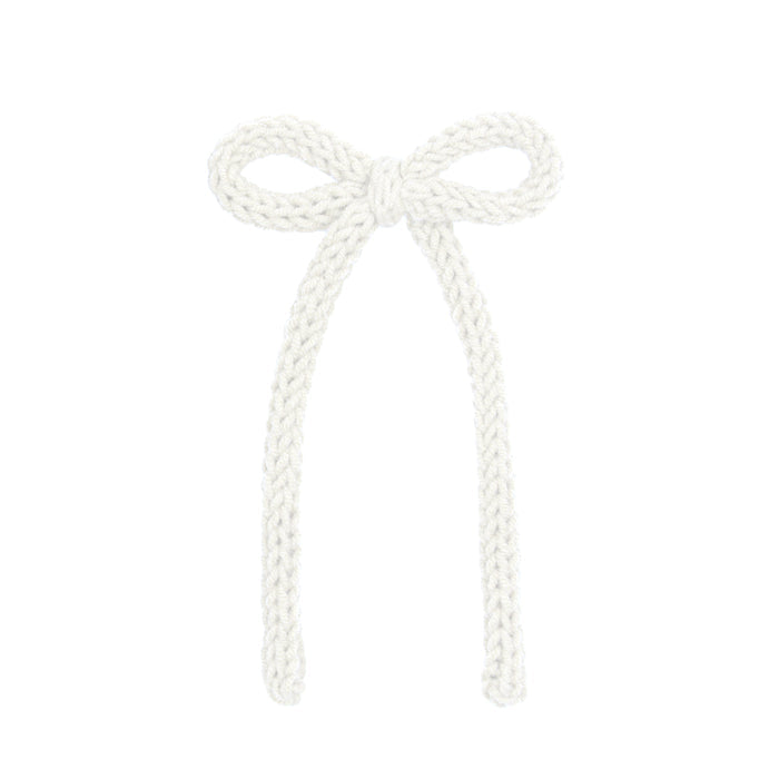 Crochet Bow - Ivory Sash Clip