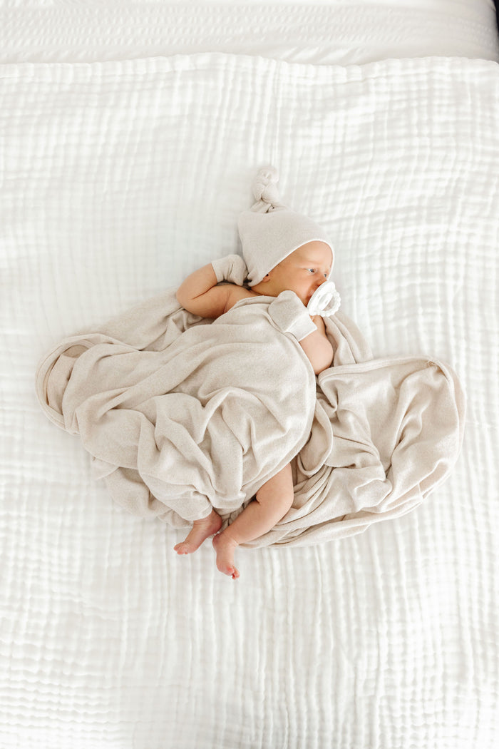Dakota Plush Knit Newborn Hat Bundle (Top + Bottom)