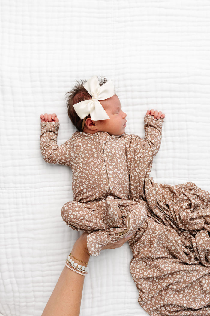 Eden Newborn Headband Bundle + Zipper Footies
