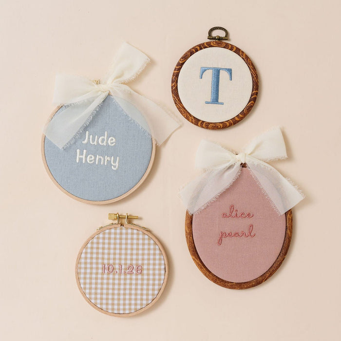 Embroidered Baby Name Announcement Hoop