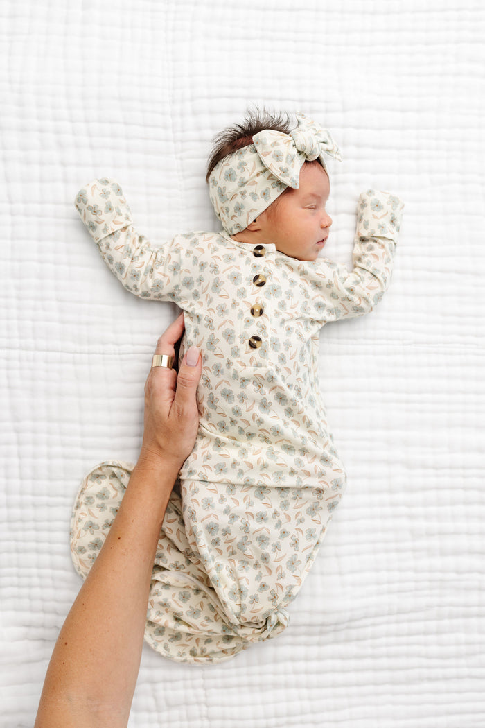 Faye Newborn Headband Bundle + Knotted Gown