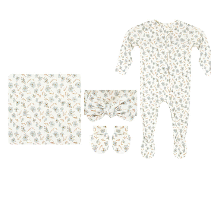Faye Newborn Headband Bundle + Zipper Footie