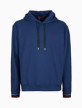 Felpa chiusa con cappuccio unisex cotone blu tinto capo - Gallo 1927 - Official Online Shop