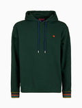 Felpa chiusa con cappuccio unisex cotone verde tinto capo - Gallo 1927 - Official Online Shop