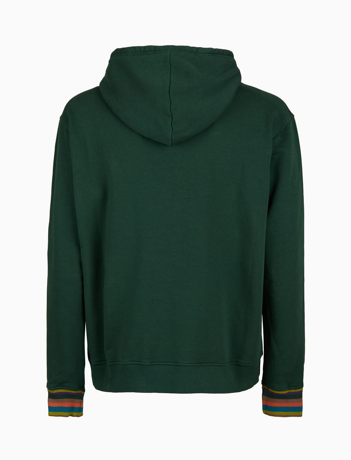 Felpa chiusa con cappuccio unisex cotone verde tinto capo - Gallo 1927 - Official Online Shop