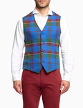 Gilet uomo azzurro fantasia tartan colorato