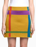 Gonna donna lavorazione jacquard lana gialla fantasia tartan