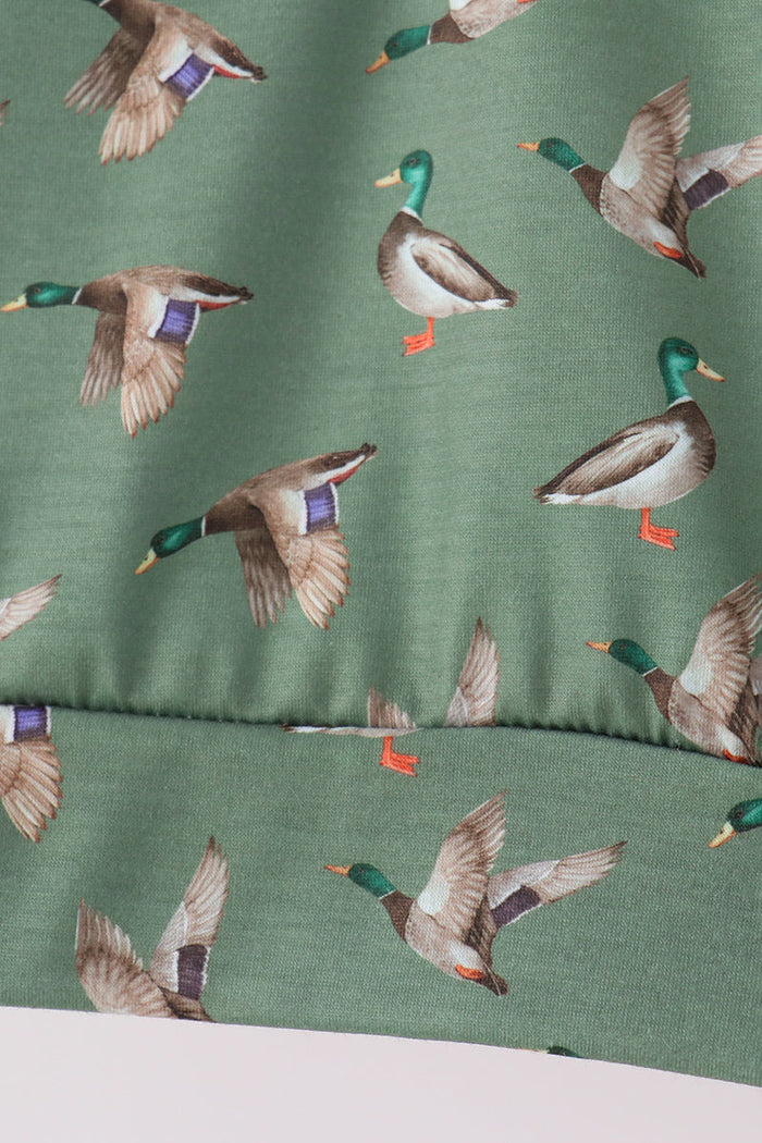 Green mallard zip pullover