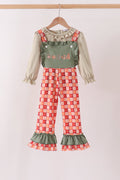 Green Pumpkin Embroidery 2cp jumpsuit set