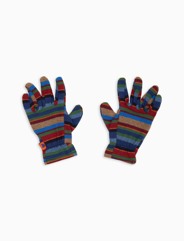 Guanti bambino pile blu righe multicolor - Gallo 1927 - Official Online Shop
