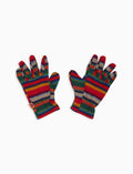 Guanti bambino pile rosso righe multicolor - Gallo 1927 - Official Online Shop