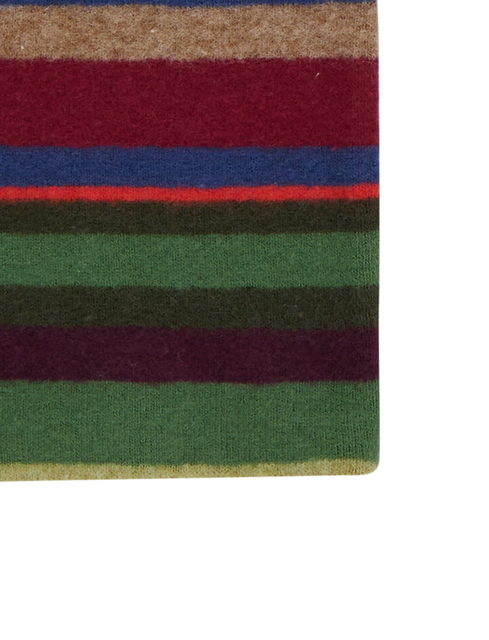 Guanti corti donna pile verde righe multicolor - Gallo 1927 - Official Online Shop