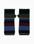 Guanti corti senza dita donna lana e cashmere blu righe multicolor - Gallo 1927 - Official Online Shop