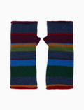 Guanti corti senza dita donna lana e cashmere blu righe multicolor - Gallo 1927 - Official Online Shop